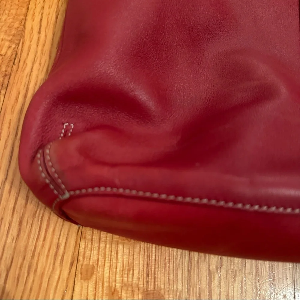 COACH Legacy Red Leather Vintage Slim Duffle Shoulder Bag